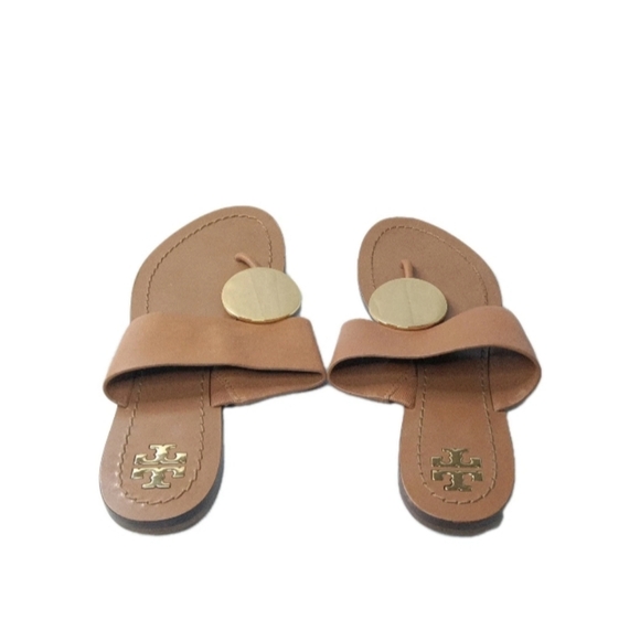 Tory Burch Patos Disk Leather Sandals Women's Shoes Size 7 M Brown - Picture 3 of 7